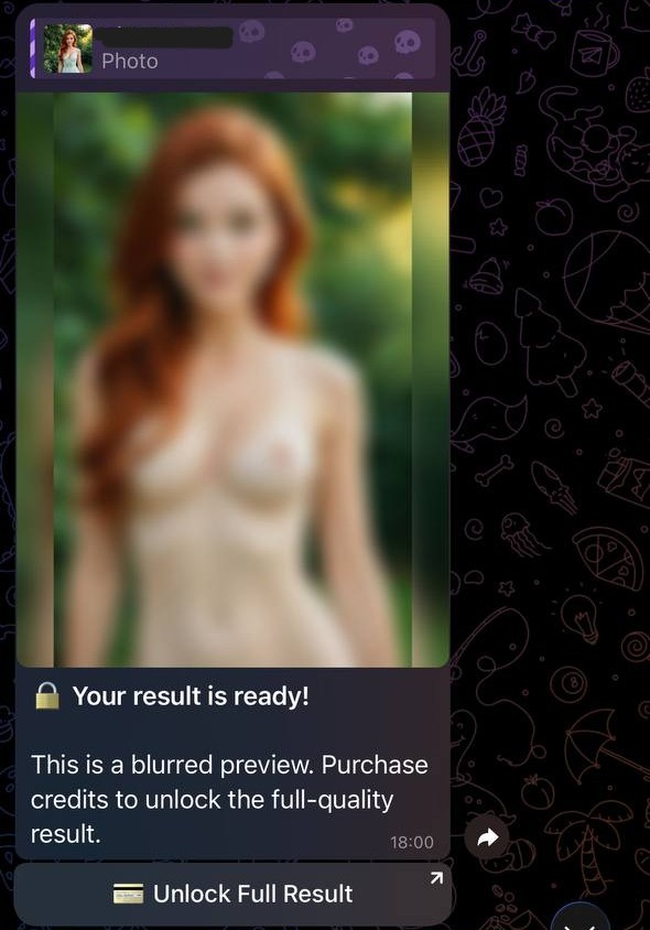 Screenshot of a complete blurred result
