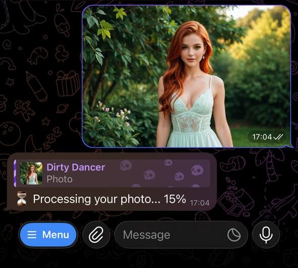 Screenshot of image processing progress